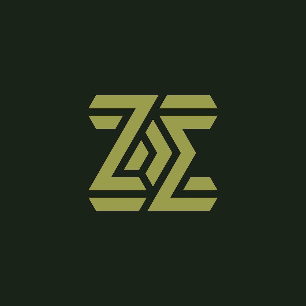 modern och minimalistisk första brev ze eller ez monogram logotyp vektor