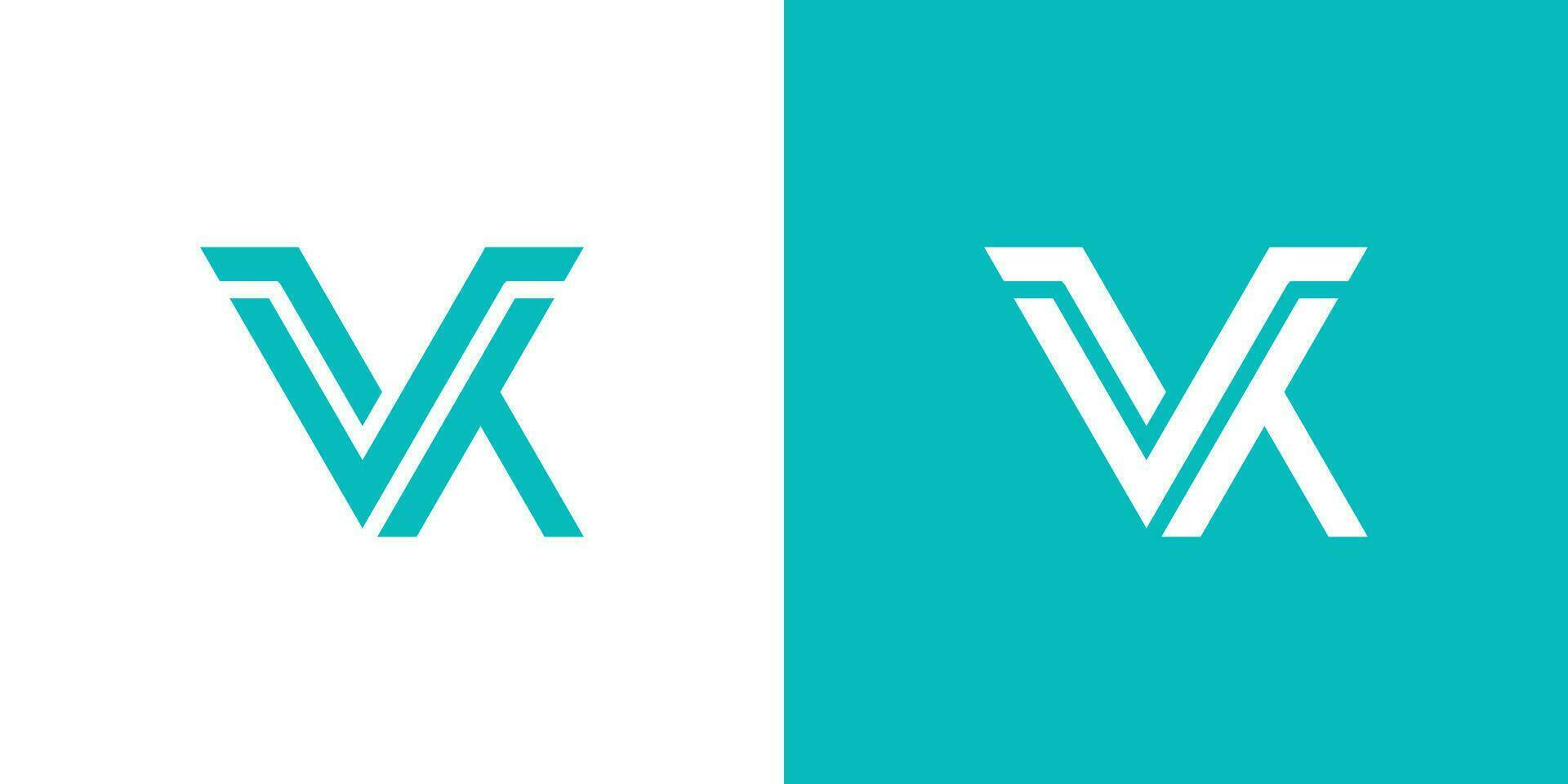 första brev vk eller kv monogram logotyp vektor