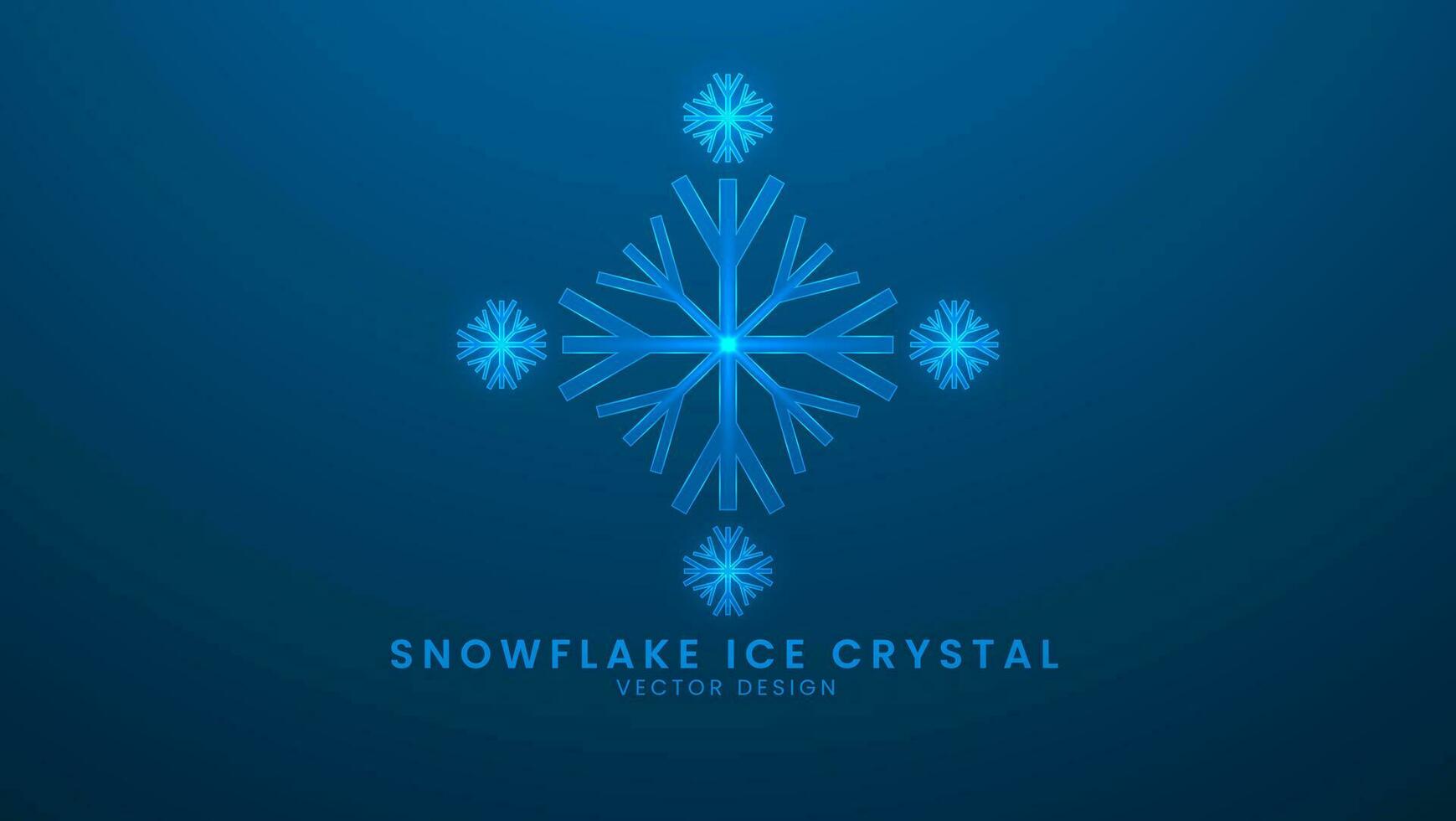 Wetter Winter. Schneeflocke Eis Kristalle im das Wetter Vorhersage. Vektor Illustration mit Licht bewirken und Neon-