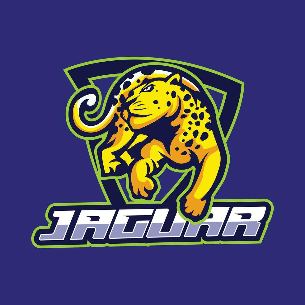 jaguar djur- logotyp design mall vektor