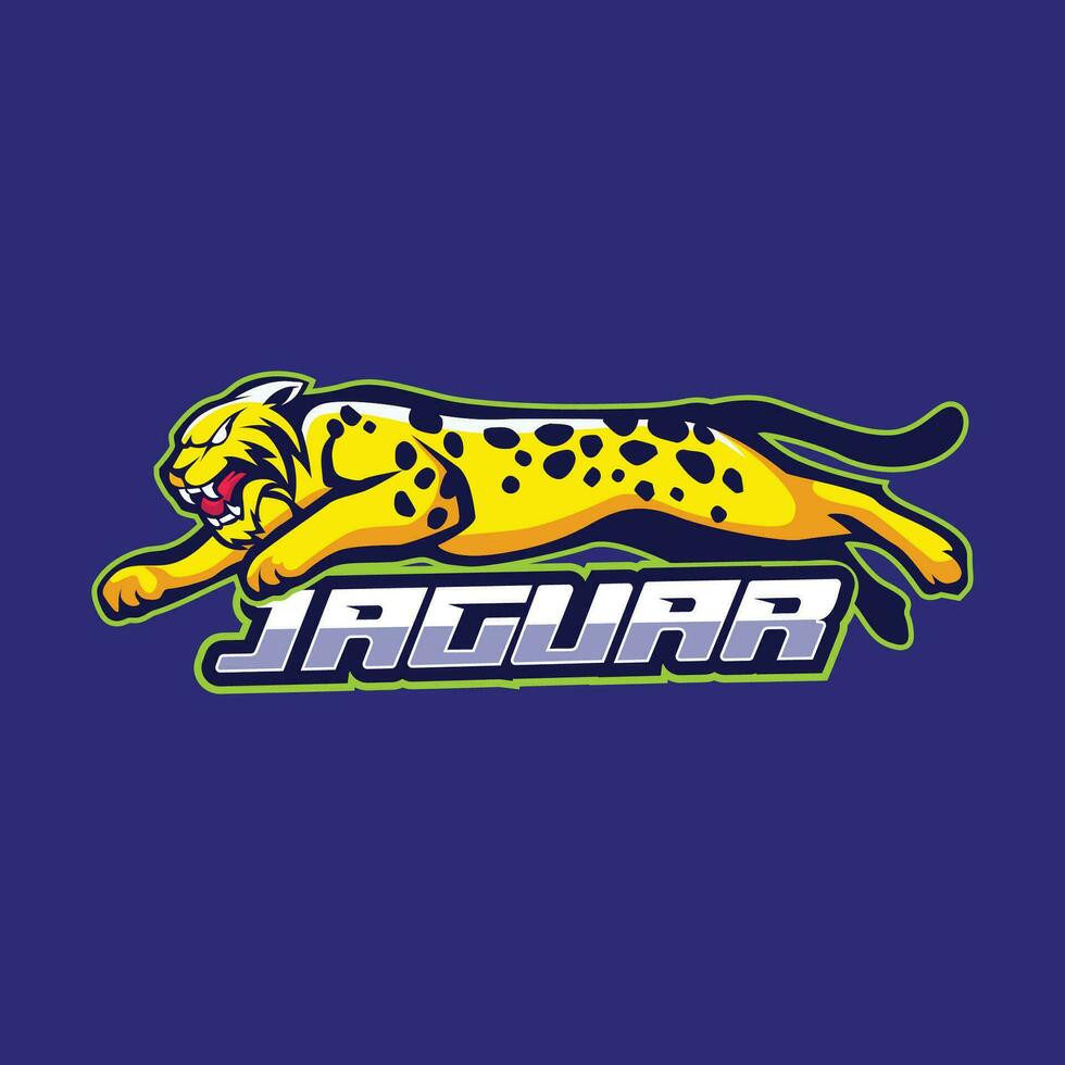 jaguar djur- logotyp design mall vektor