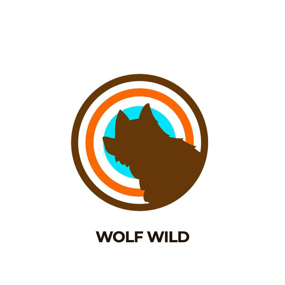 Wolf Jahrgang Logo. Wolf Silhouette Kopf Logo. Jäger Logo. Wolf Silhouette Logo. vektor