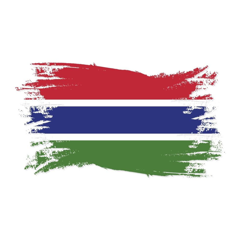 Die Gambia-Flagge mit Aquarellpinsel-Design-Vektorillustration vektor