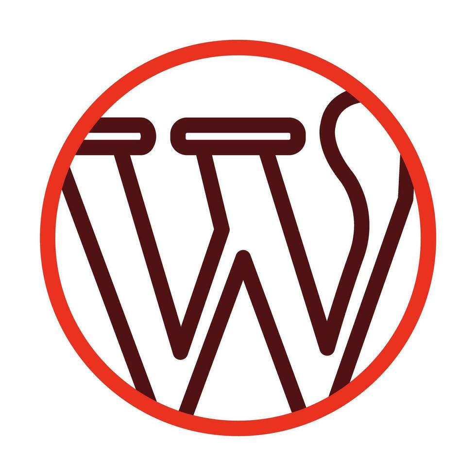 WordPress Vektor dick Linie zwei Farbe Symbole zum persönlich und kommerziell verwenden.