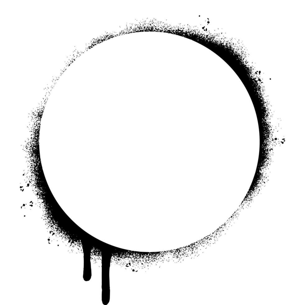 spray målad graffiti runda ikon sprutas isolerat med en vit bakgrund. vektor