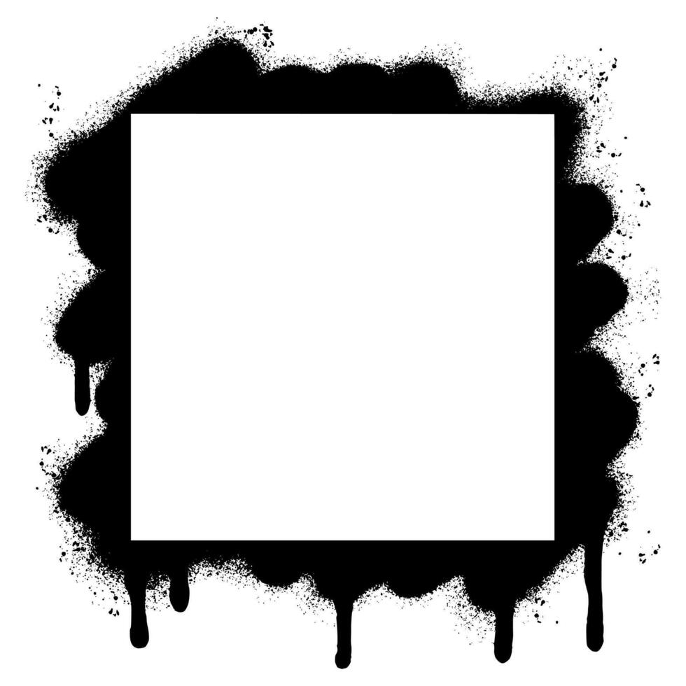 spray målad graffiti fyrkant ikon sprutas isolerat med en vit bakgrund. vektor