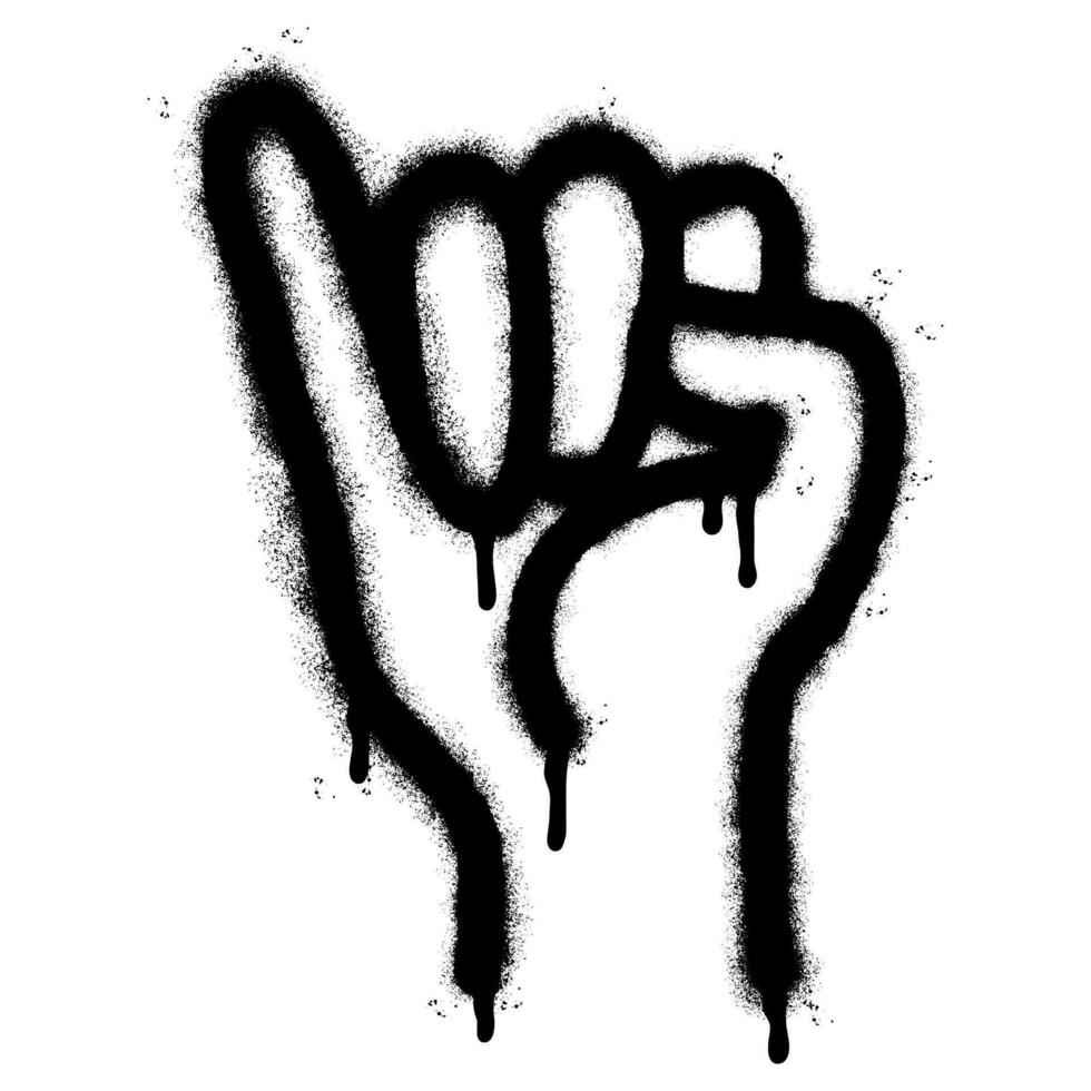 spray målad graffiti liten finger ikon sprutas isolerat med en vit bakgrund. vektor