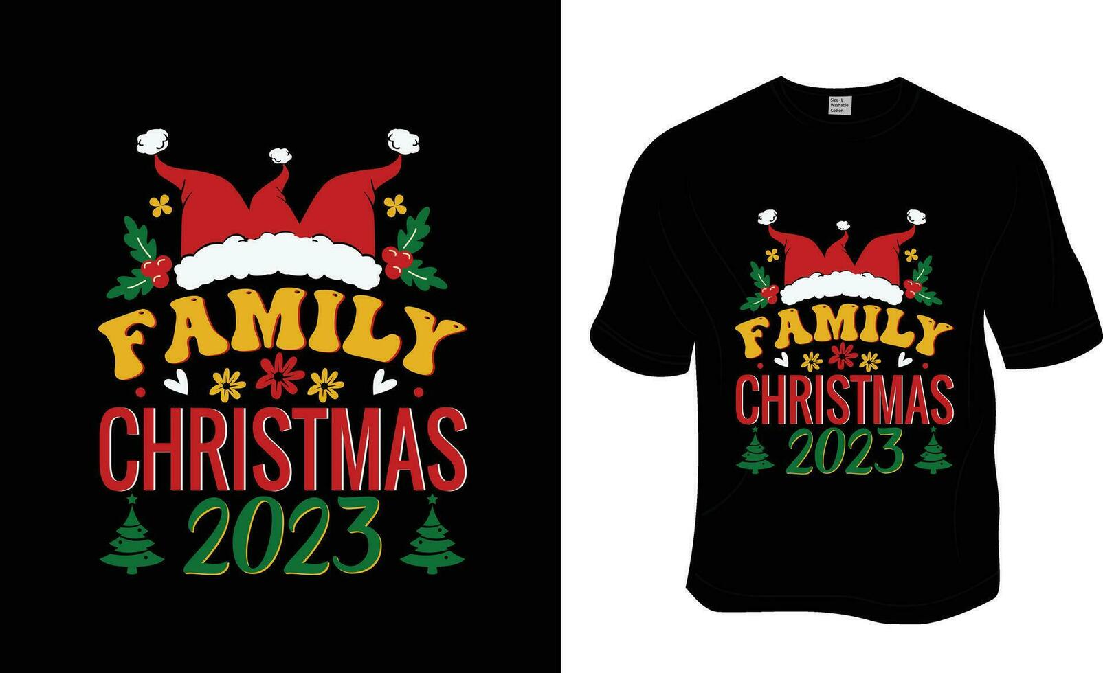 familj jul 2023, jul t-shirt design. redo till skriva ut för kläder, affisch, och illustration. modern, enkel, text. vektor