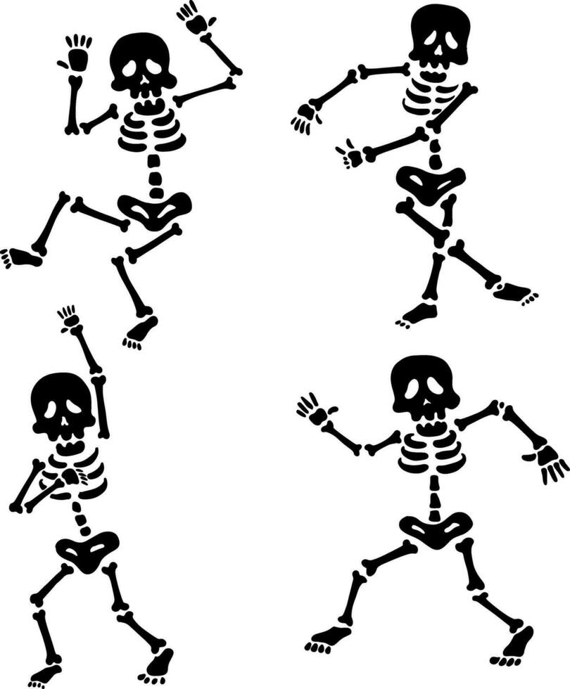 einstellen von tanzen Skelett vektor