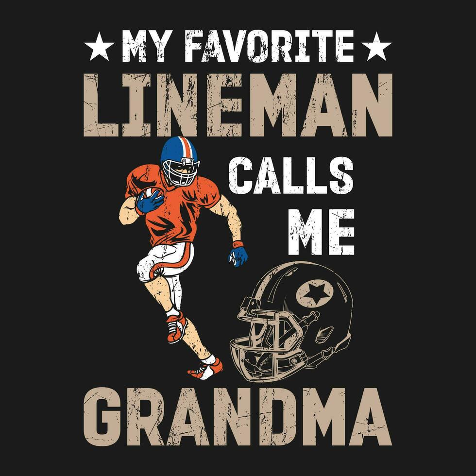 komisch Jahrgang stolz Oma meine Liebling Lineman Anrufe mich Oma Geschenk T-Shirt Design vektor