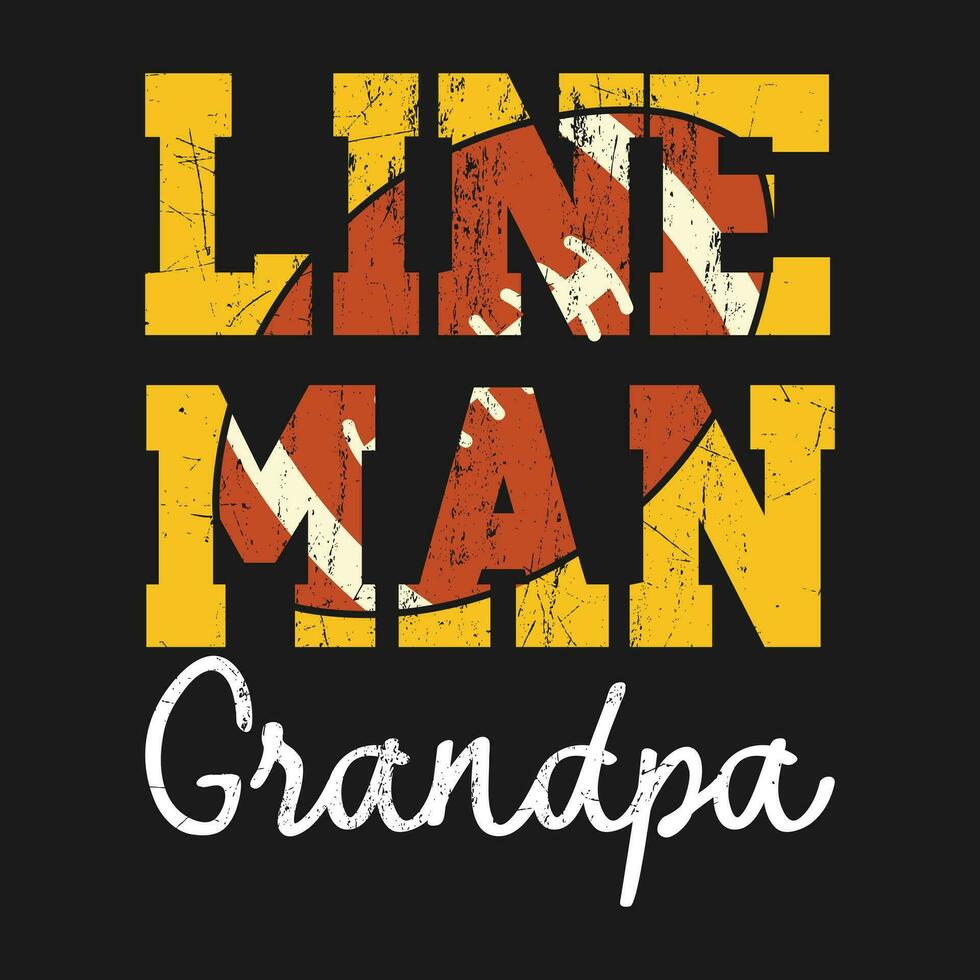 komisch Jahrgang Lineman Opa - - Fußball Spieler passend Familie Geschenk T-Shirt Design vektor