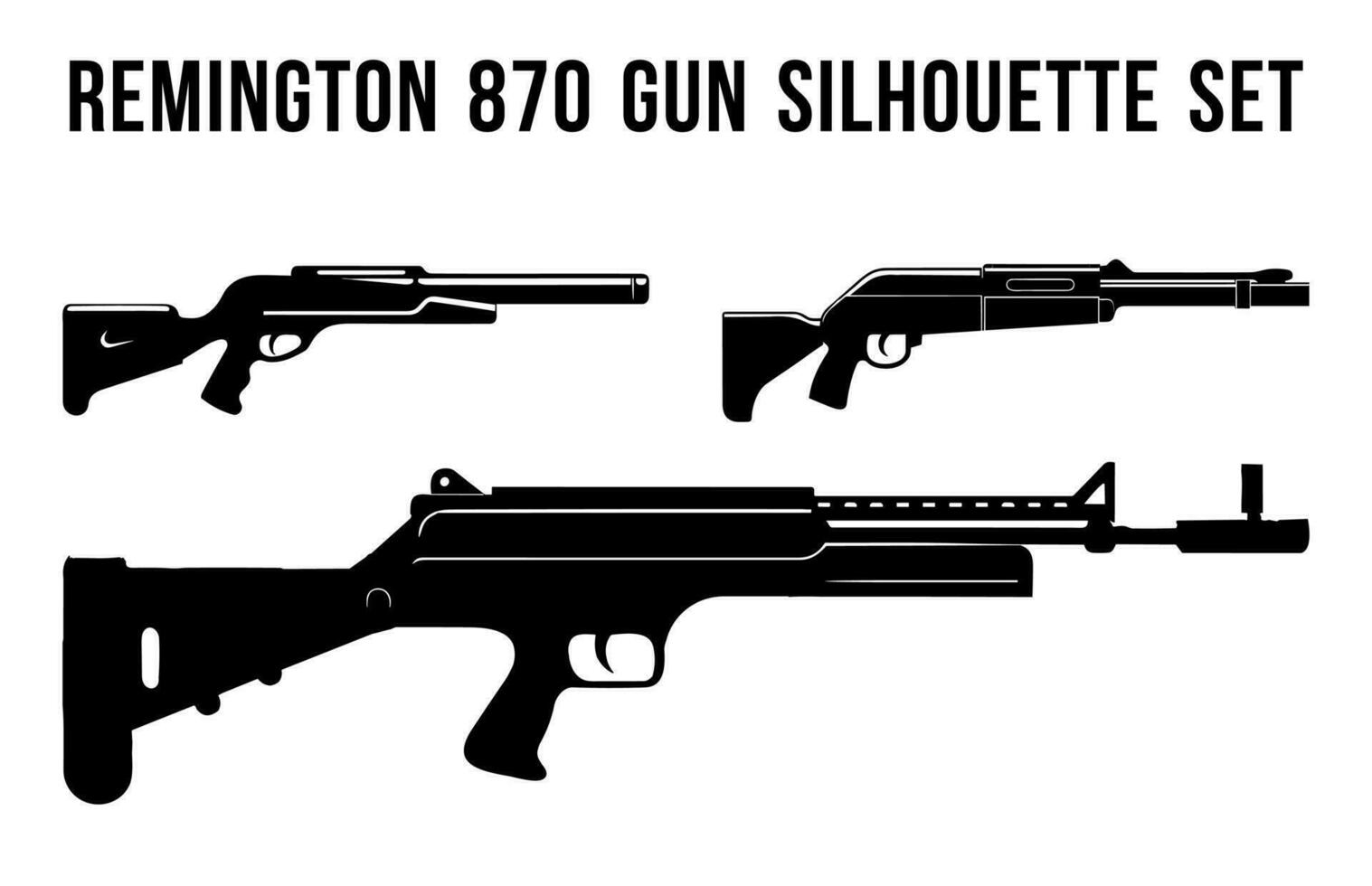 kostenlos Waffen Silhouette Vektor bündeln, Sammlung von verschiedene Feuerarme bündeln