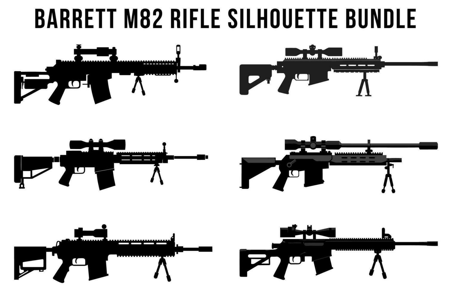 Vektor Waffen Silhouette bündeln, Sammlung von verschiedene Feuerarme bündeln