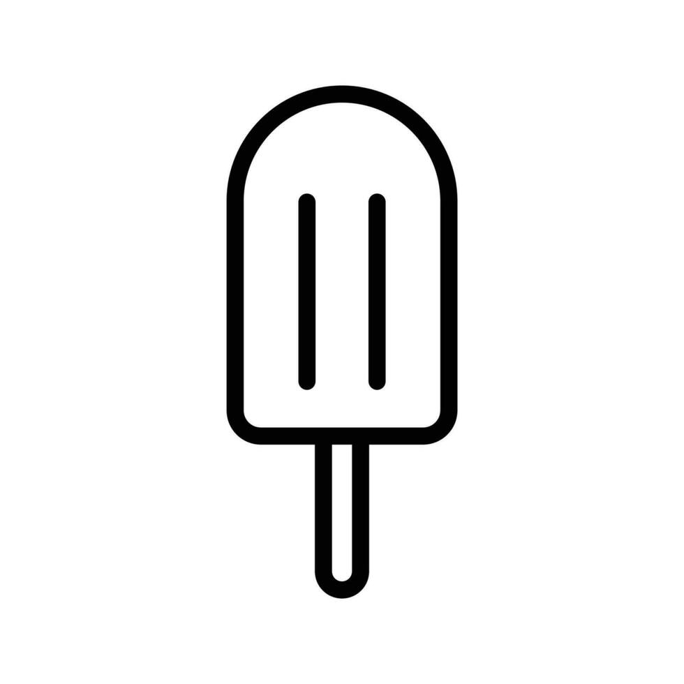 Eis am Stiel Eis Creme, Eis Pop Symbol im Linie Stil Design isoliert auf Weiß Hintergrund. editierbar Schlaganfall. vektor