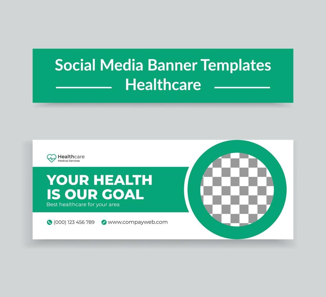 medicinsk vård sociala medier tidslinje täcker och webb banner mall vektor