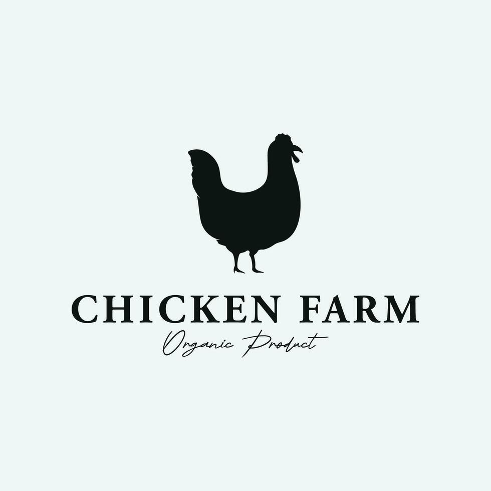 retro Jahrgang organisch Hähnchen Bauernhof Logo Vorlage Design. inspiriert durch Tier Landwirtschaft. vektor