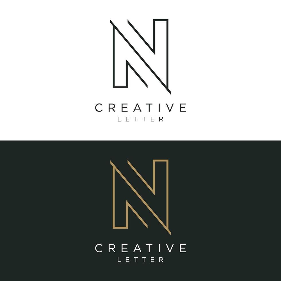 logotyp design för de första brev n med unik och kreativ geometri. logotyp för företag, varumärke, företag kort eller identitet. vektor