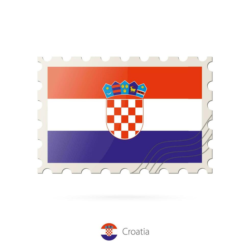 porto stämpel med de bild av kroatien flagga. vektor