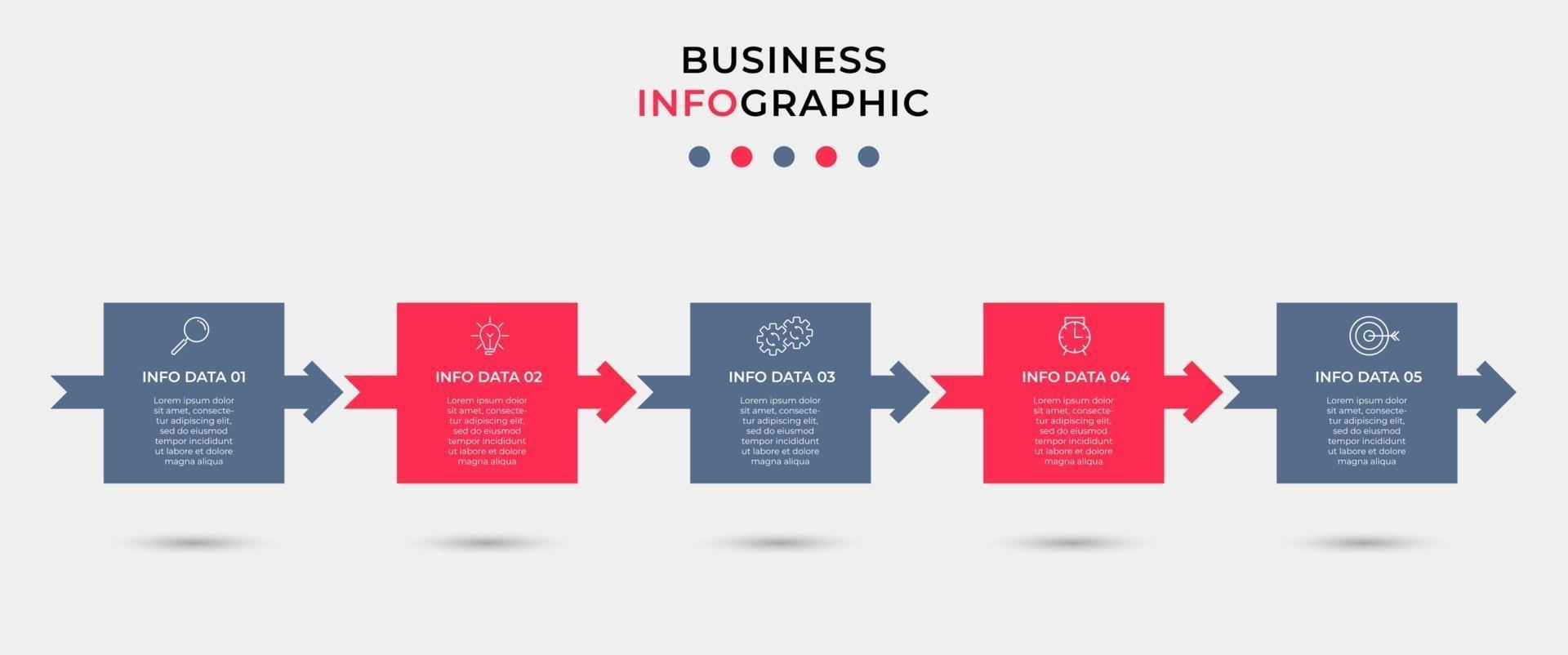 infographic designmall med ikoner och 5 alternativ eller steg vektor