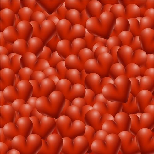 Röd hög detaljerad hjärtan bakgrund, vektor illustration