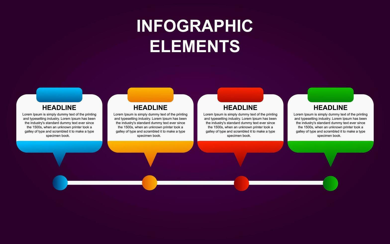 design infographic element 4 steg alternativ för presentationer, affischer, layouter, diagram och banderoller med full Färg. vektor