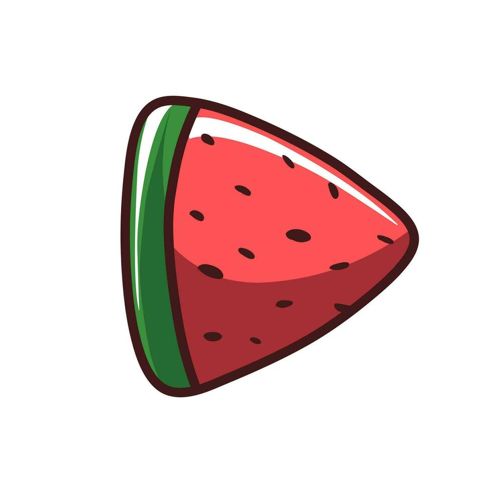 Wassermelone Scheibe Symbol Vektor Illustration