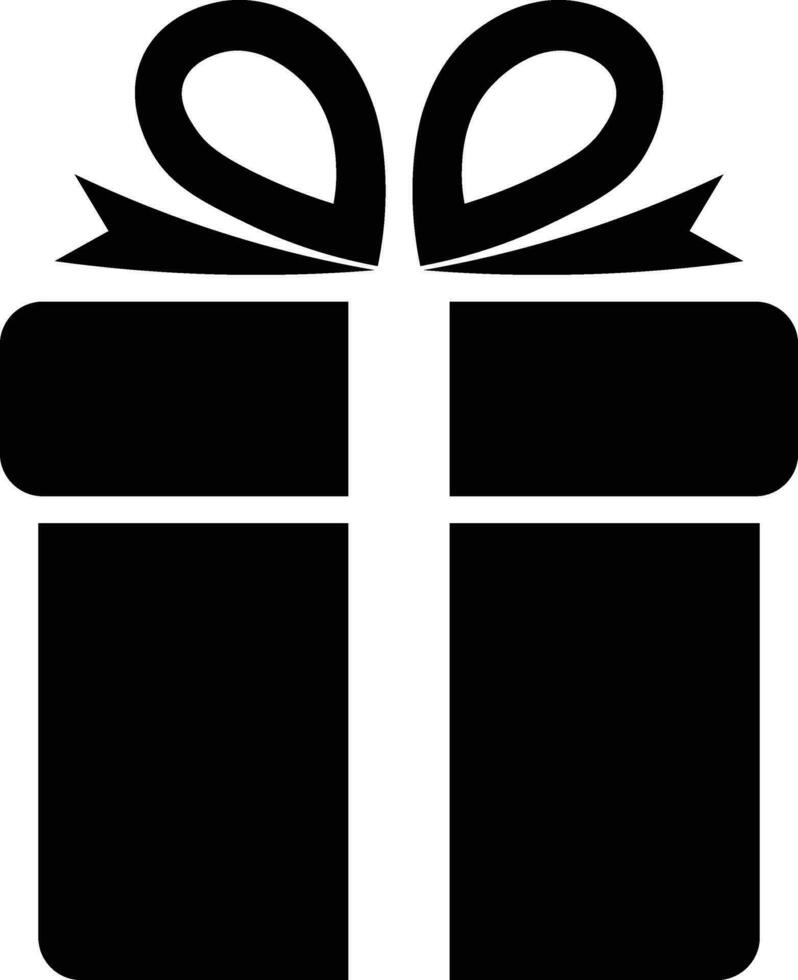 Geschenk Symbol. Vektor Geschenk Box Symbol. Geburtstag gegenwärtig, Weihnachten Geschenk Symbol. schwarz Geschenk Box Symbol.