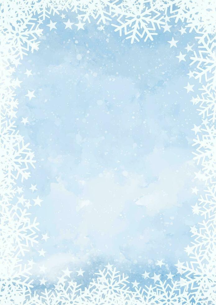 Weihnachten Hintergrund mit dekorativ Schneeflocke und Sterne Rand vektor