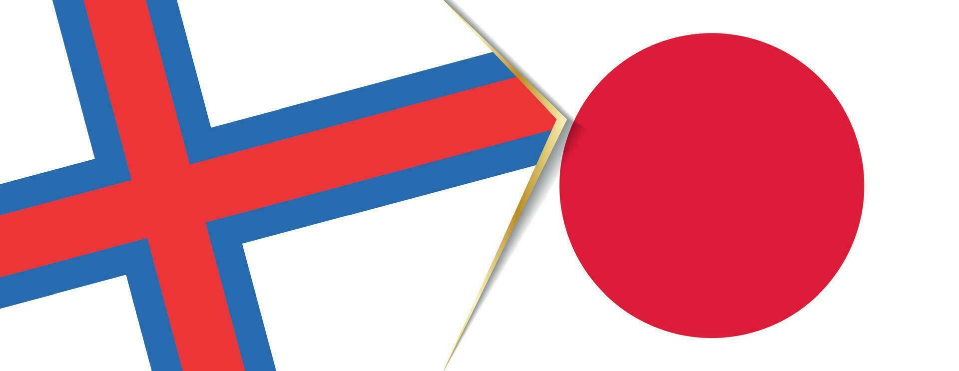 faroe öar och japan flaggor, två vektor flaggor.