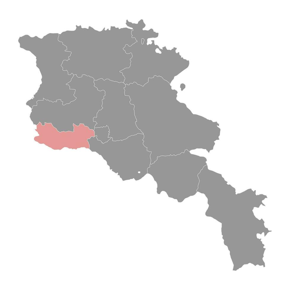 Armavir Provinz Karte, administrative Aufteilung von Armenien. vektor