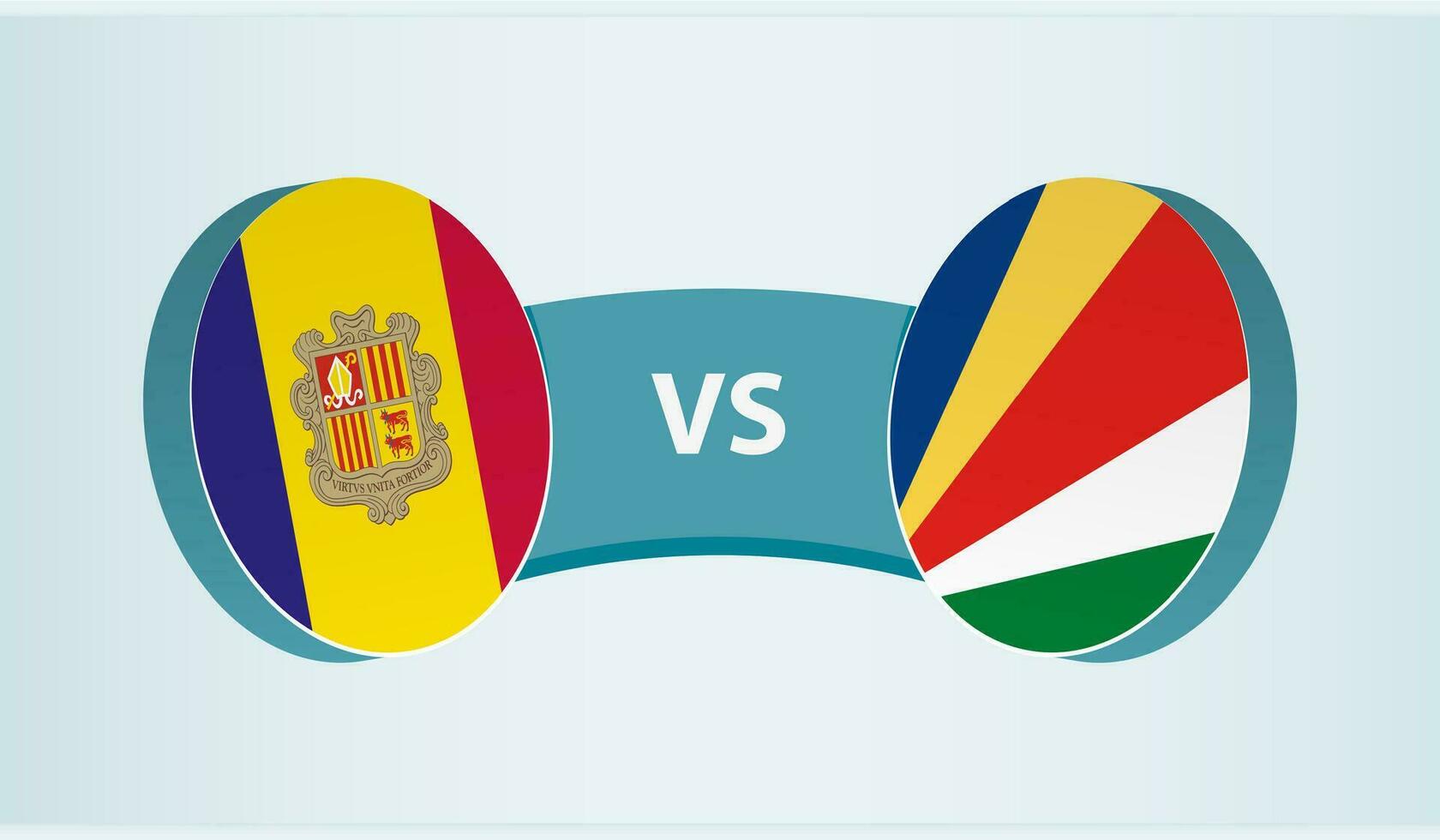 Andorra gegen Seychellen, Mannschaft Sport Wettbewerb Konzept. vektor