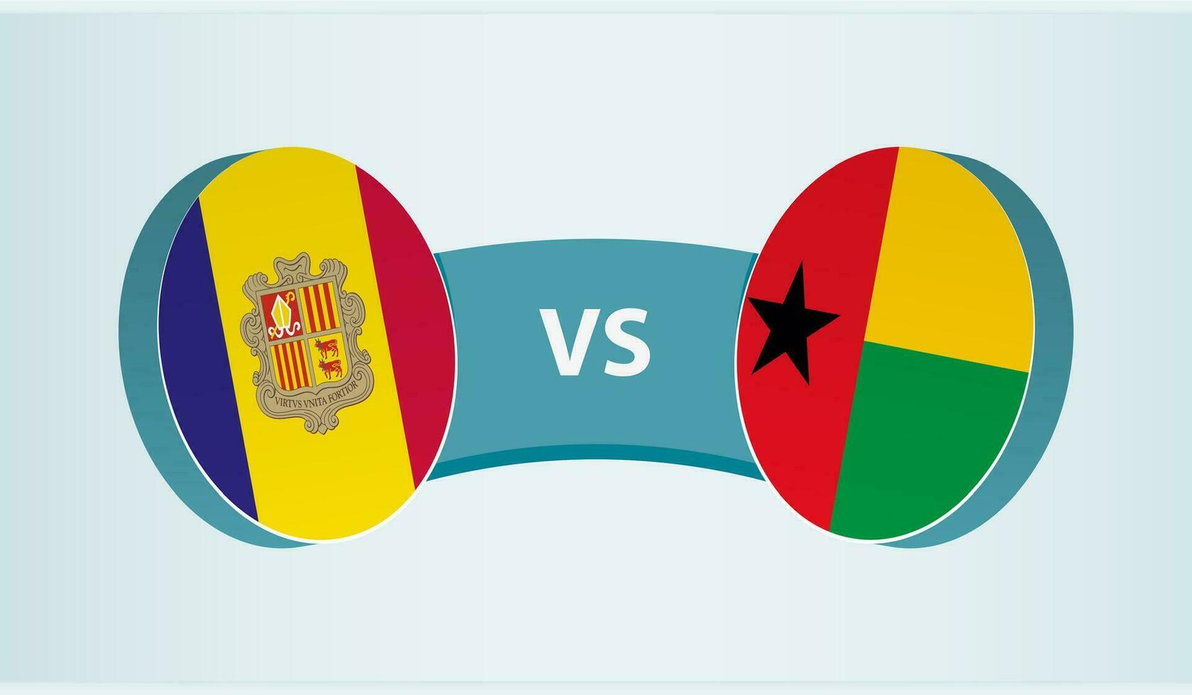 Andorra gegen Guinea-Bissau, Mannschaft Sport Wettbewerb Konzept. vektor
