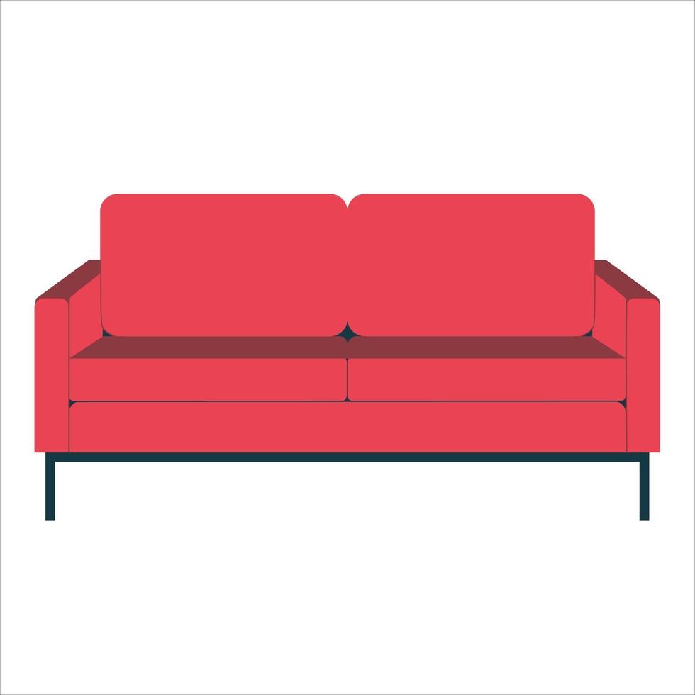 röd soffa i loftstil. möbler för vardagsrummet vektor