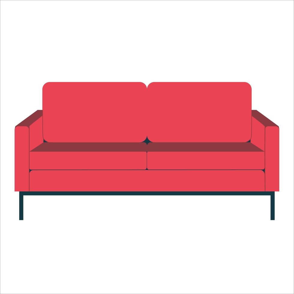 rotes Sofa im Loft-Stil. Möbel für das Wohnzimmer vektor