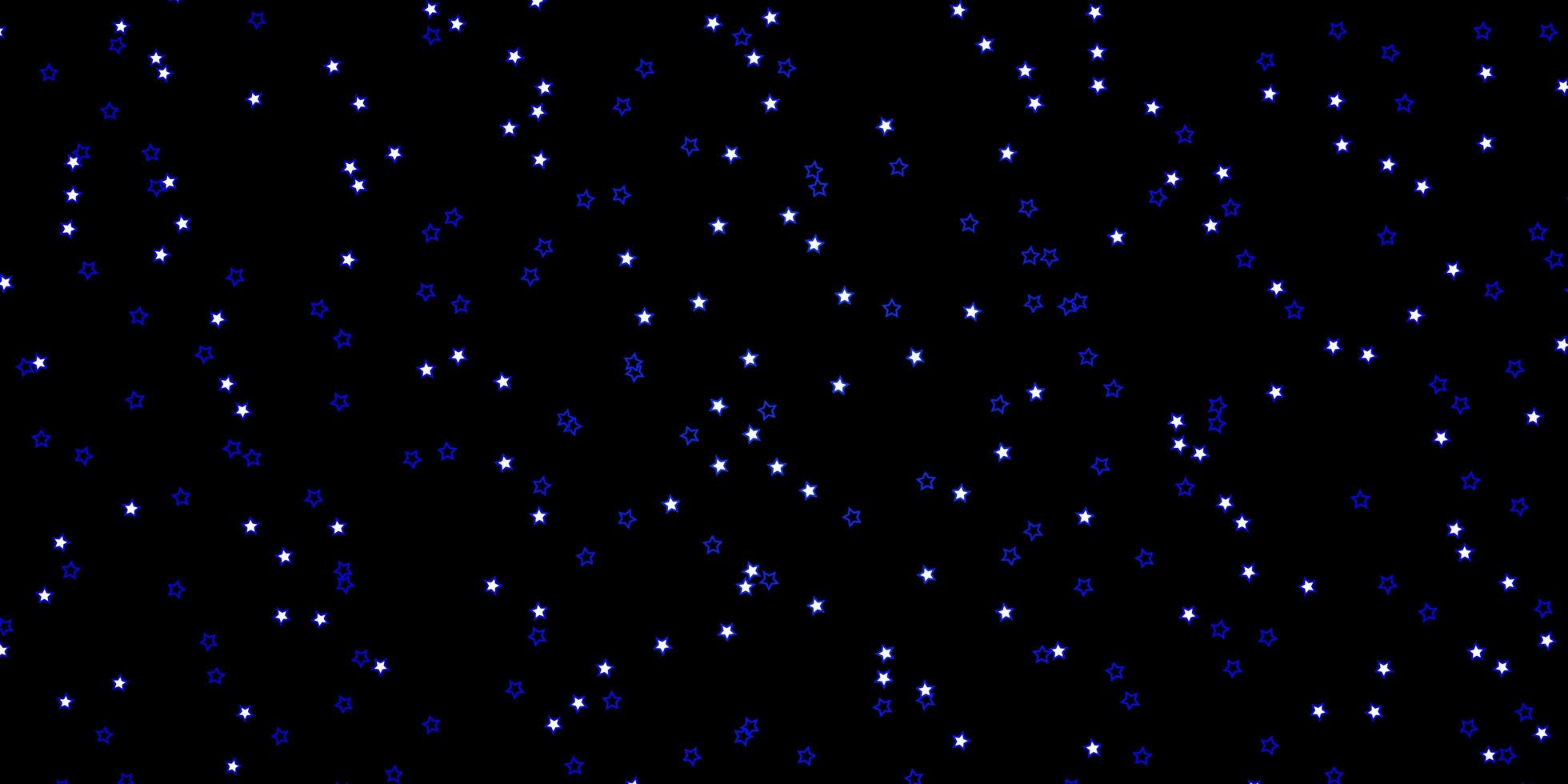 mörkblå vektormall med neonstjärnor. vektor