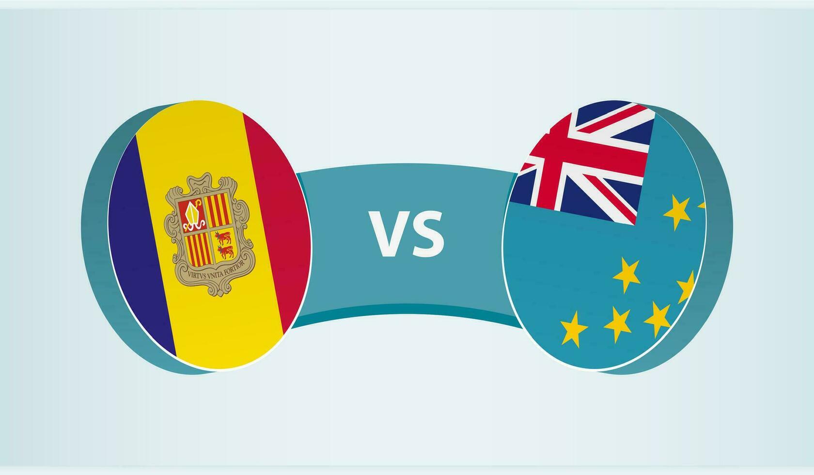 andorra mot tuvalu, team sporter konkurrens begrepp. vektor