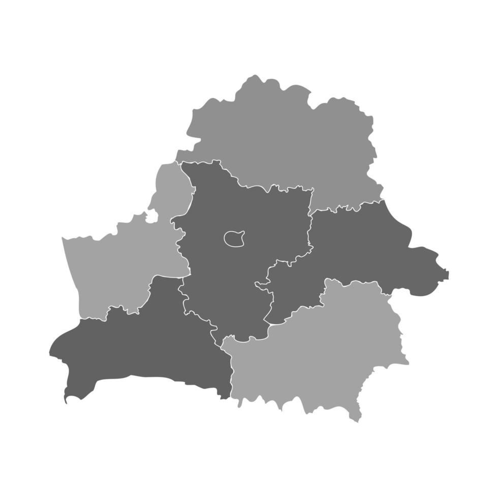 grau geteilte karte von weißrussland vektor