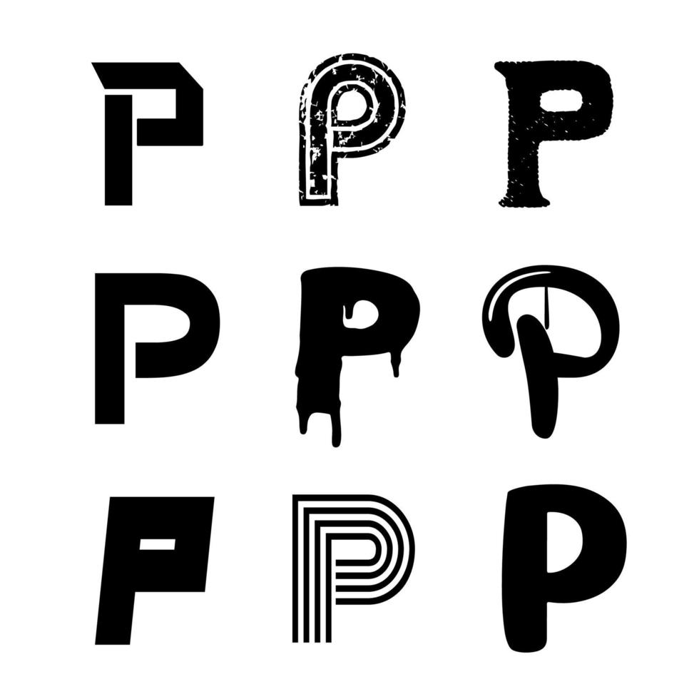 Großbuchstabe p Alphabet Design vektor