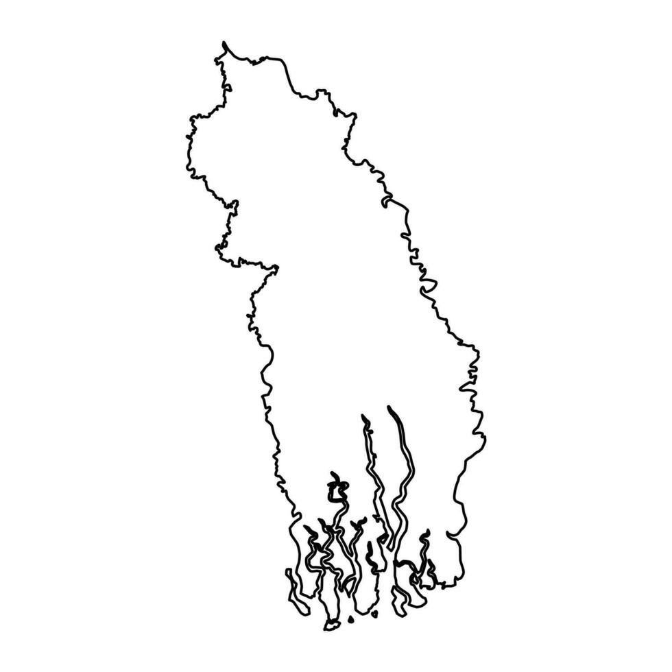 khulna Aufteilung Karte, administrative Aufteilung von Bangladesch. vektor