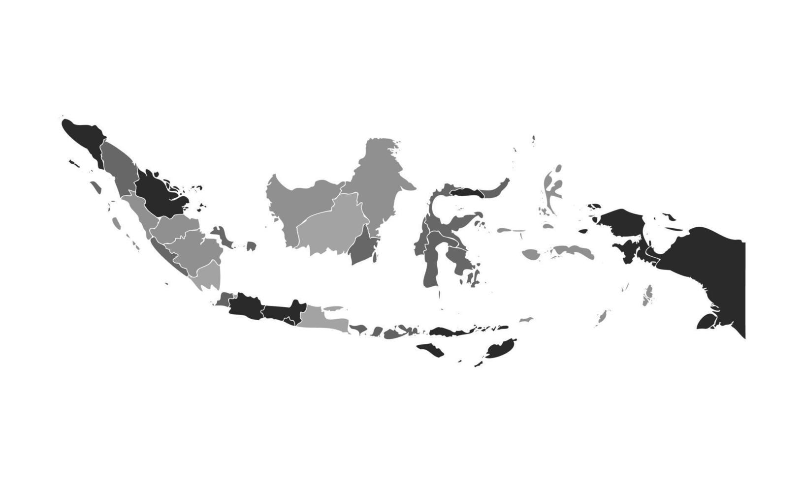 graue geteilte Karte von Indonesien vektor