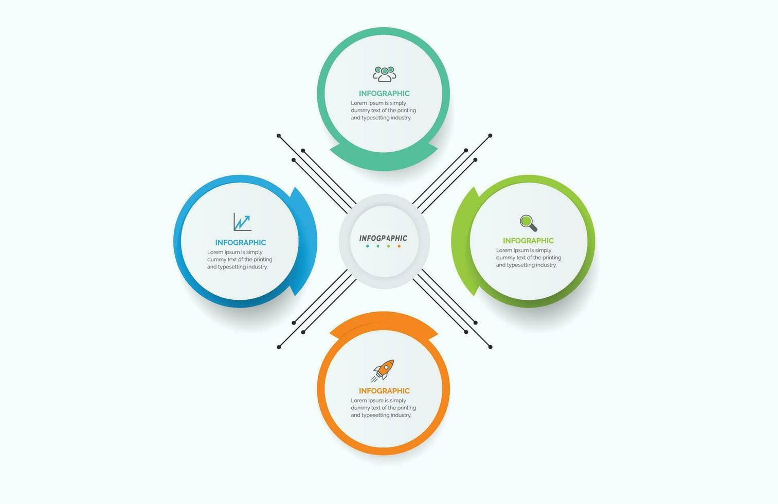 visualisering av affärsdata. processdiagram. abstrakta element av graf, diagram med 4 steg, alternativ, delar eller processer. vektor affärsmall infographic, design, vektor, 2,3,4,5,6,