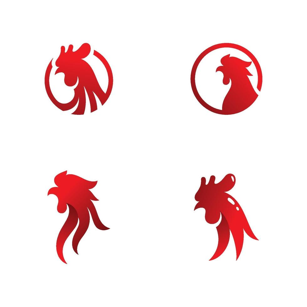 tupp logotyp kyckling huvud ikon och symbol design mall vektor
