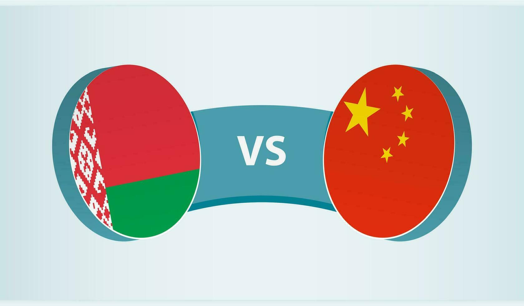 Vitryssland mot Kina, team sporter konkurrens begrepp. vektor