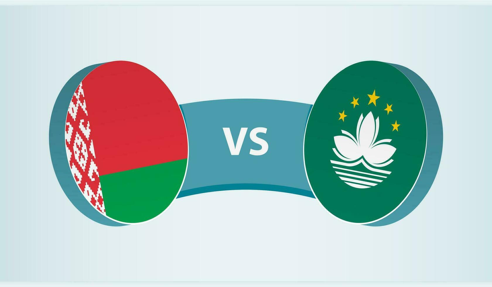 Weißrussland gegen Macao, Mannschaft Sport Wettbewerb Konzept. vektor