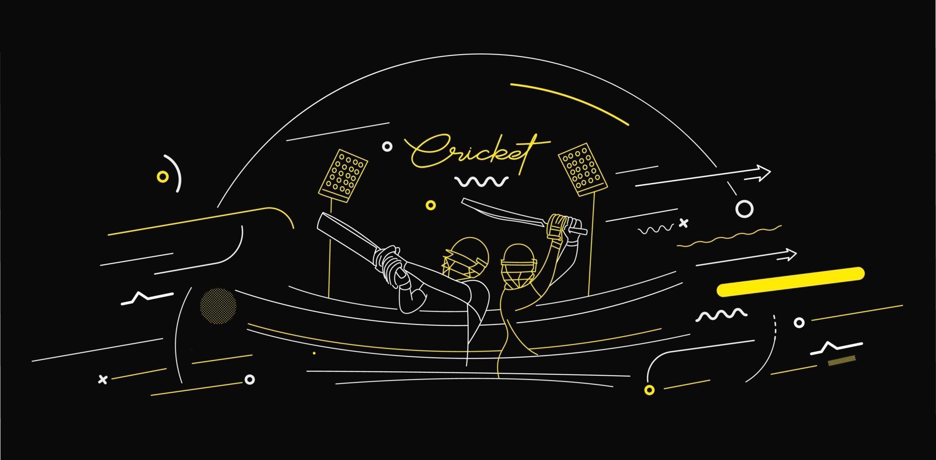 cricket horisontell banner batsman mästerskap bakgrund. vektor