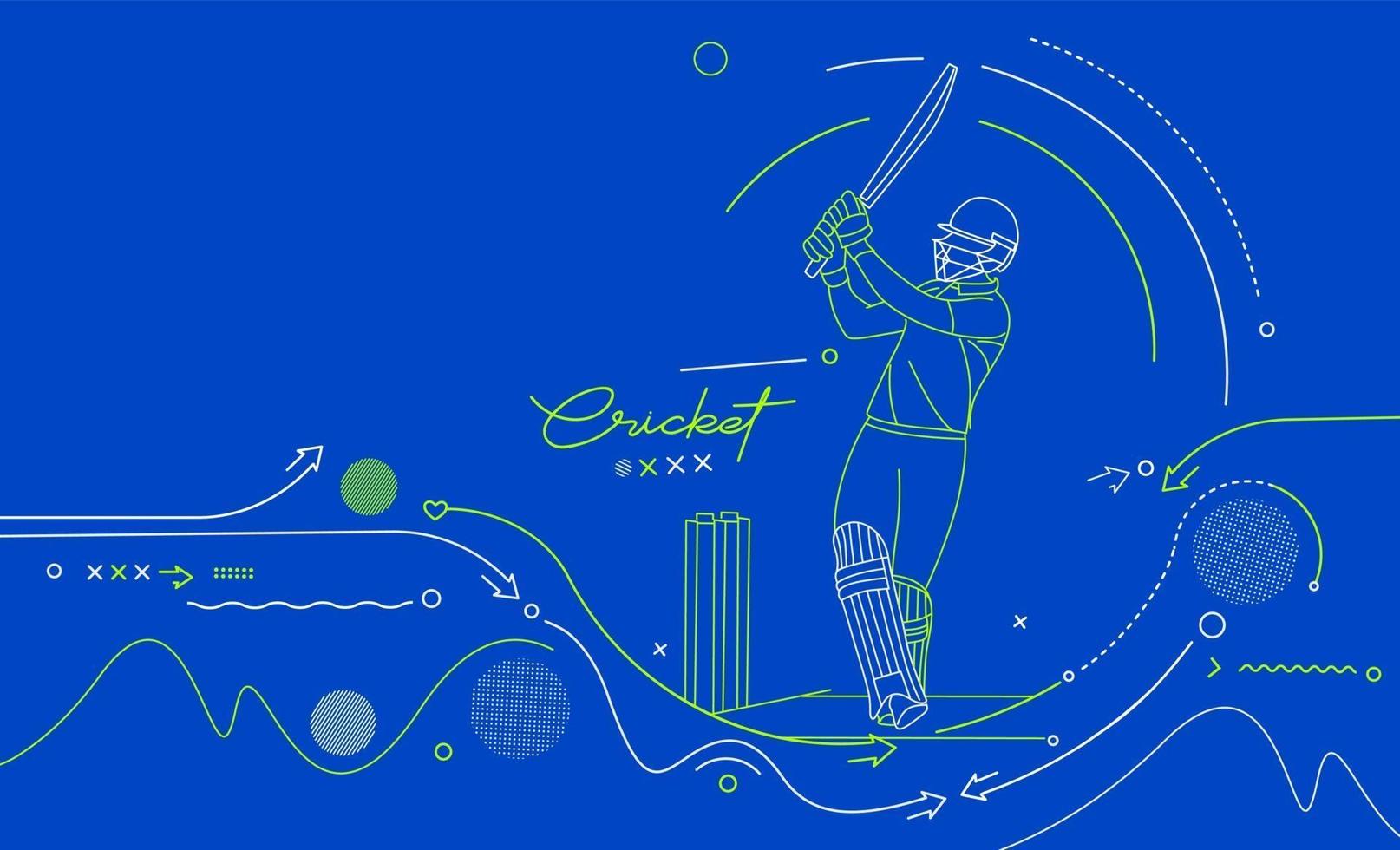 cricket horisontell banner batsman mästerskap bakgrund. vektor