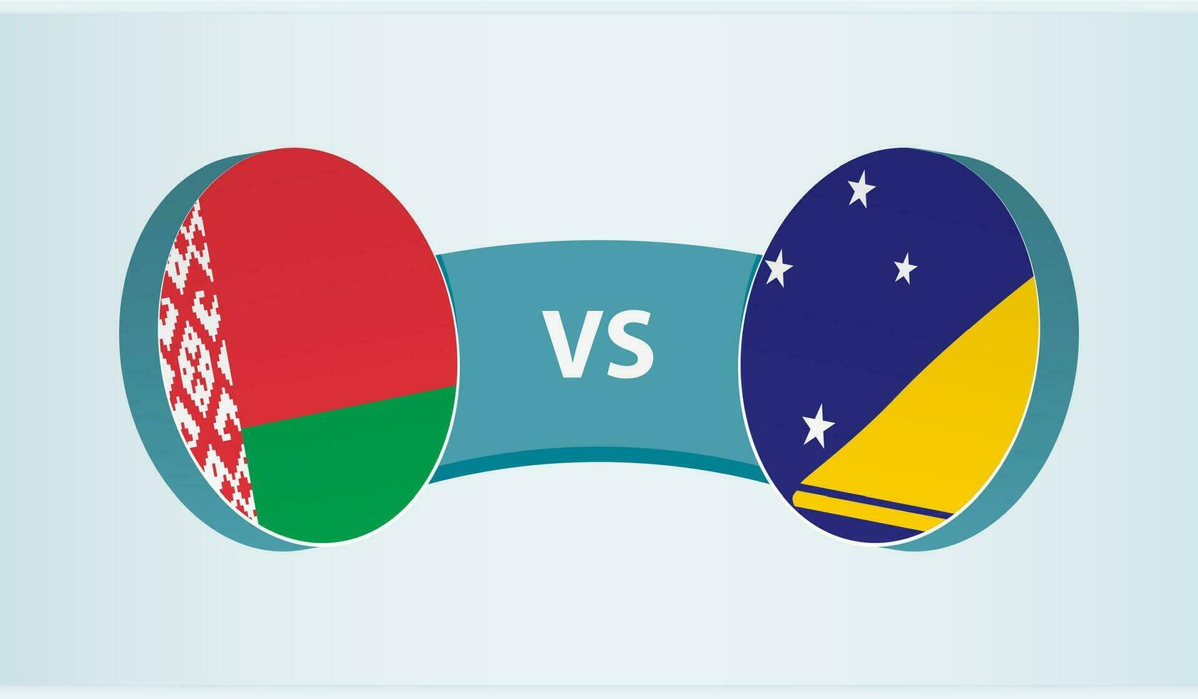 Weißrussland gegen Tokelau, Mannschaft Sport Wettbewerb Konzept. vektor