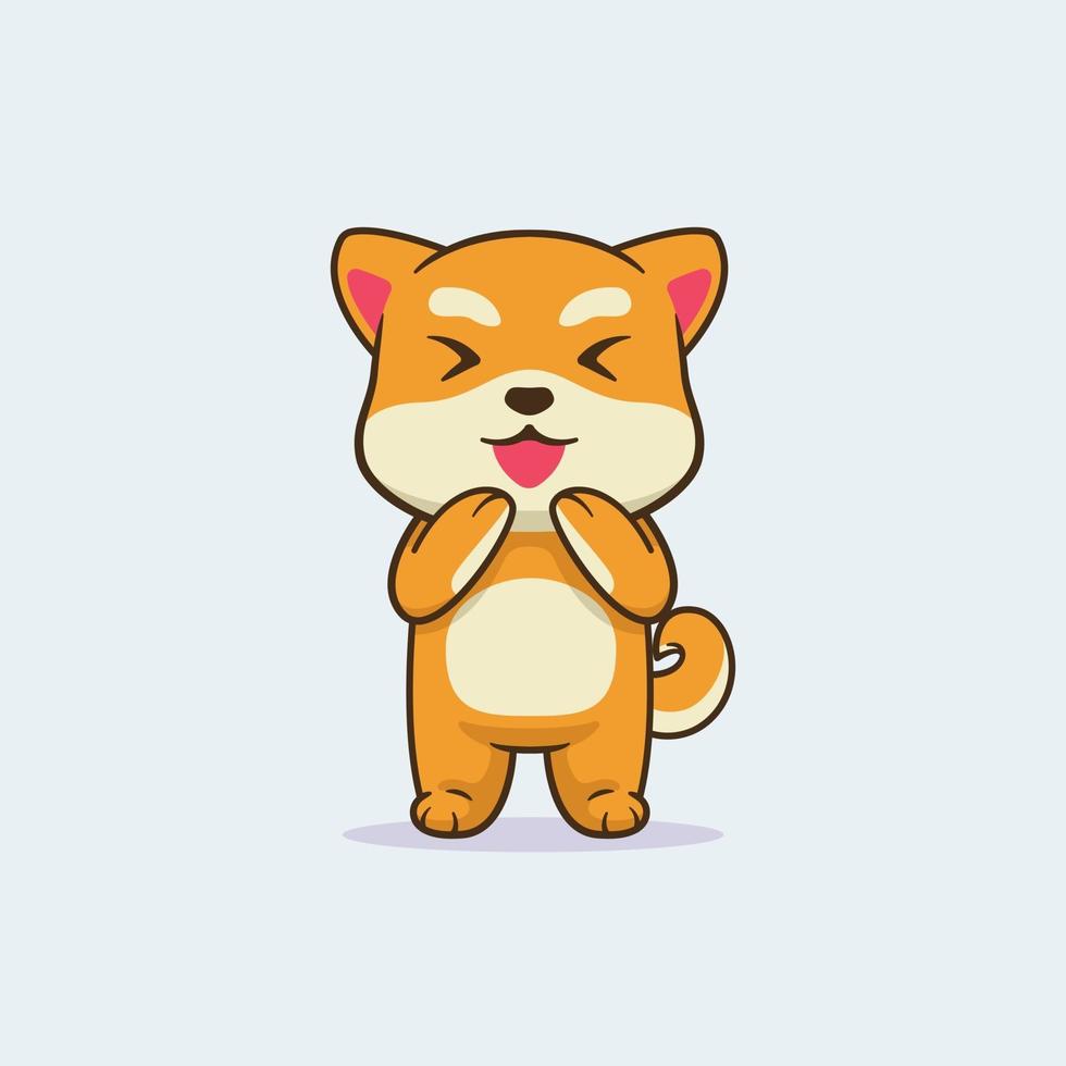 söt shiba hund illustration design vektor