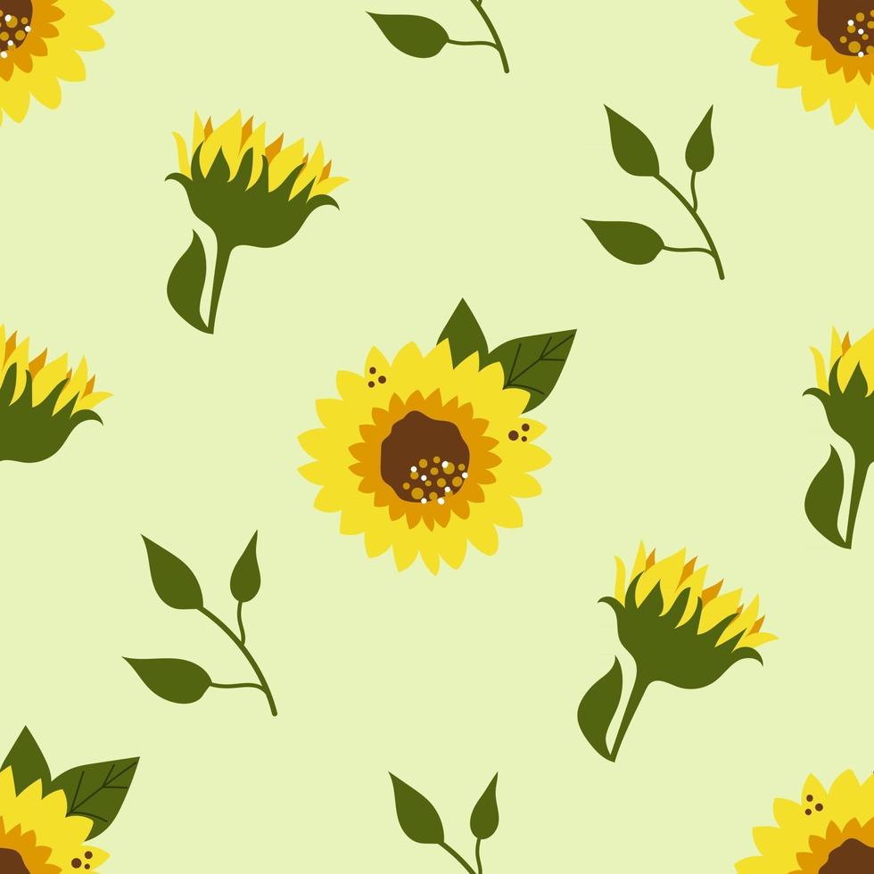 nahtloses Muster von Sonnenblumen, Sommerblüte. vektor