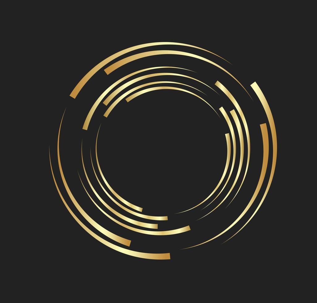 abstrakte goldene Linien in Kreisform, Designelement-Logo-Luxus vektor